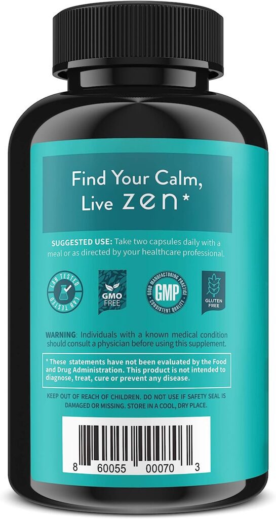 WellPath Zen [Stress Relief Supplement] - Calm Mood, Stress  Energy Support | Ashwagandha Root, Rhodiola Rosea, Lemon Balm, L-Theanine | Premium Mood Support Supplements | Herbal Capsules, 60 Ct